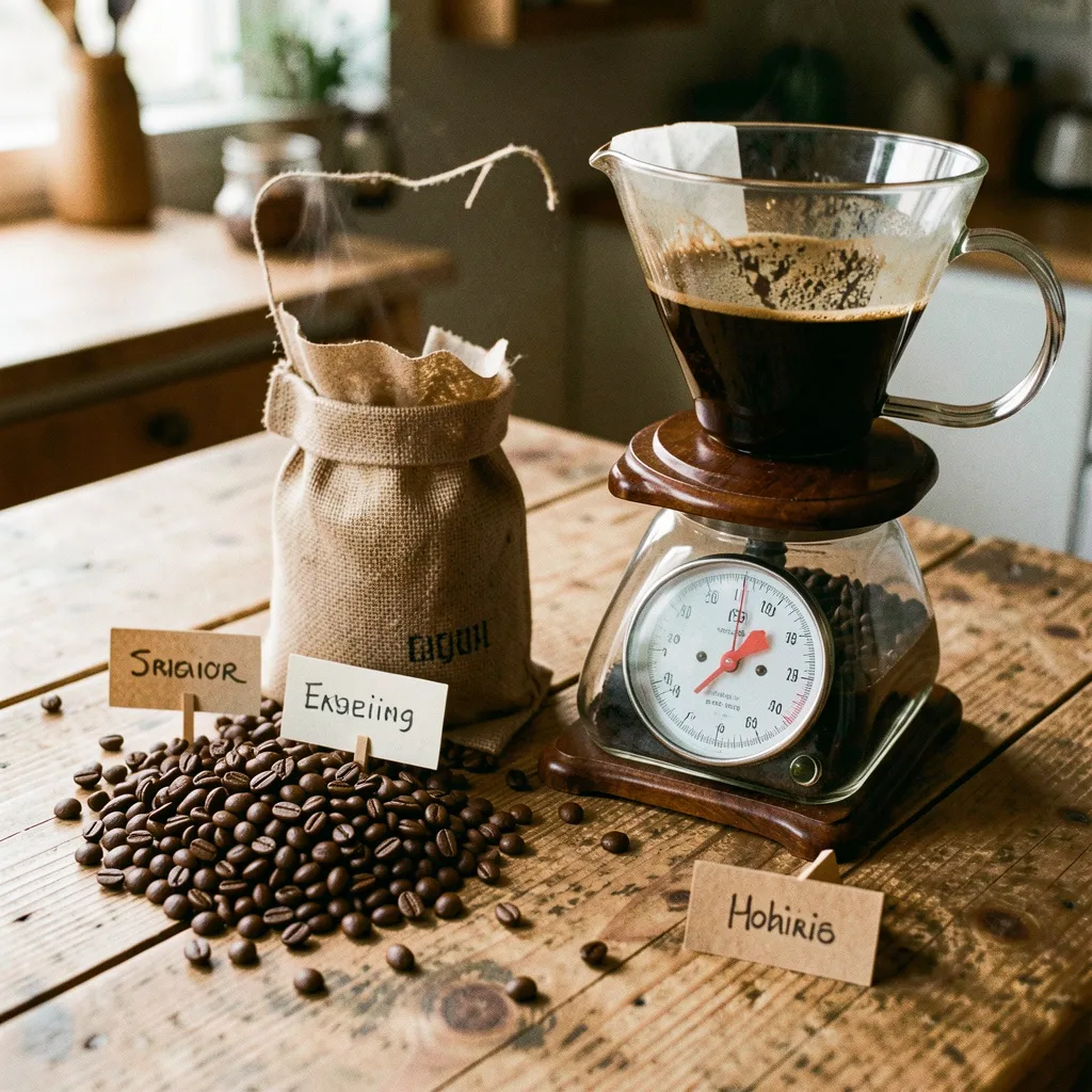 Coffee beans from different regions